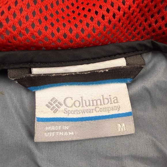 Nebraska Huskers Columbia Full Zip Hooded Windbreaker Jacket Men's Medium Rain - Picture 7 of 8